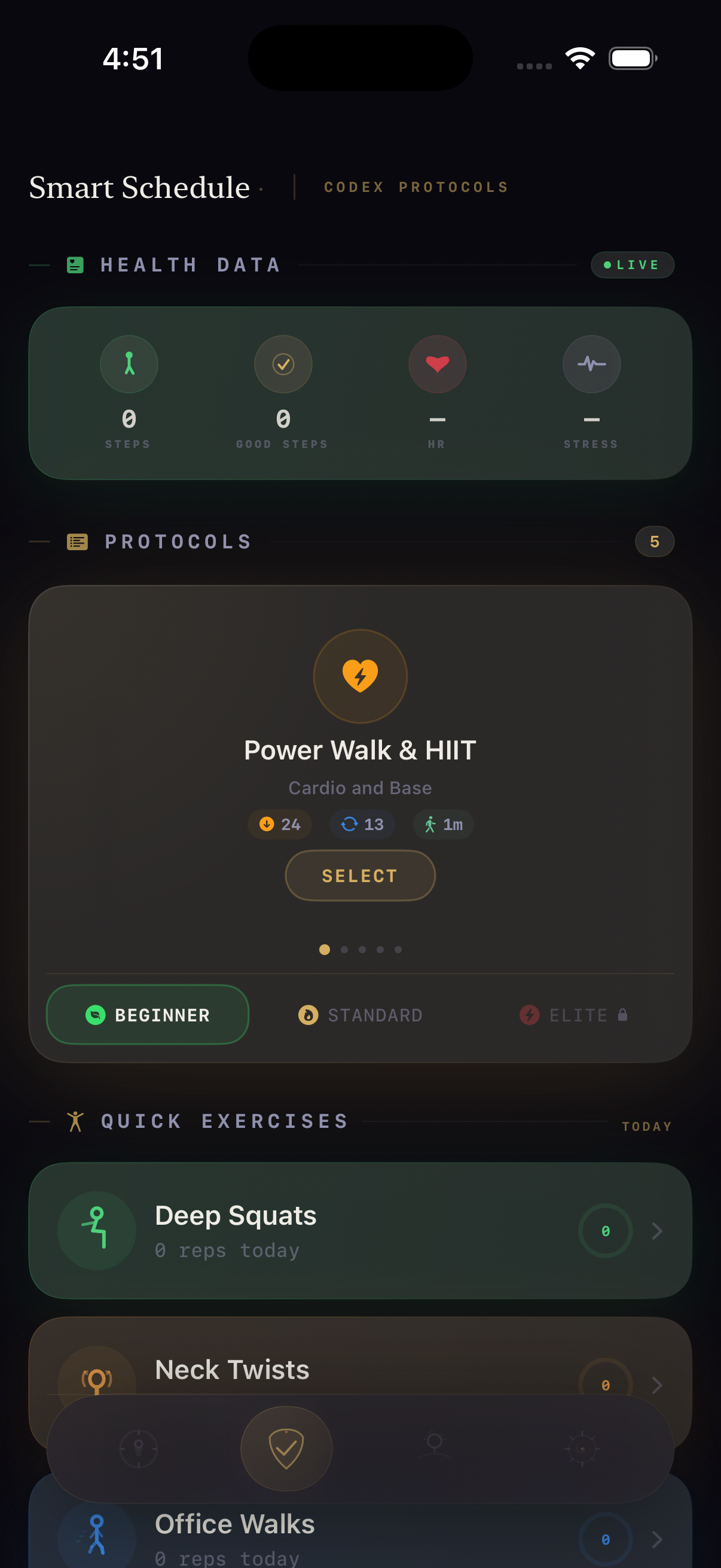CheckNeck Smart Schedule — Protocol Selection
